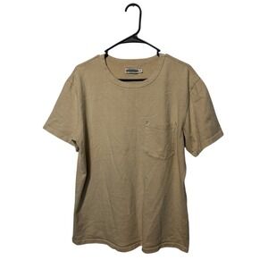 Freenote Cloth Shirt Mens Large Beige Pocket Tee Short Sleeve Made in USA